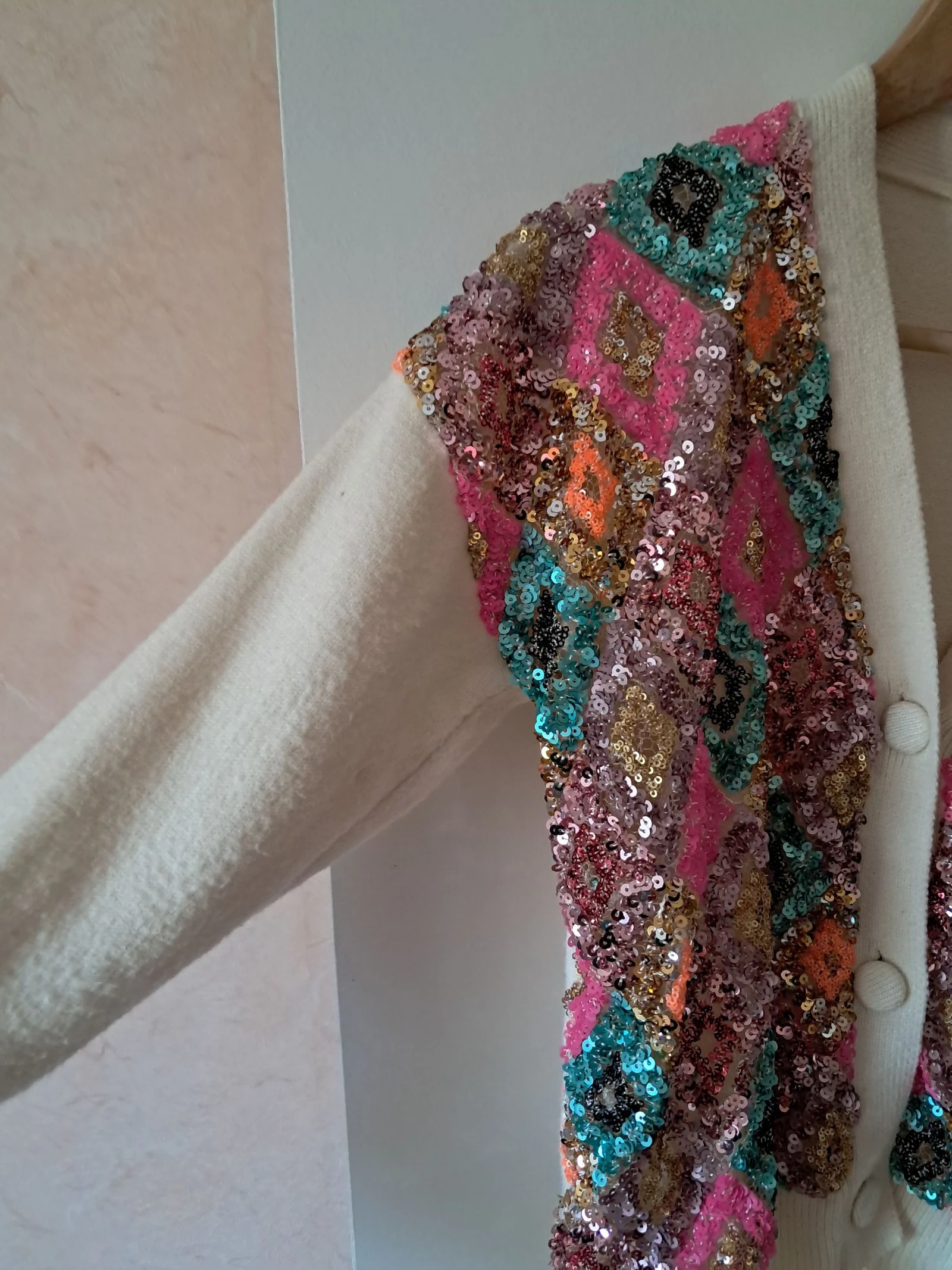 Multicolored sequined cardigan vest Sens Uniq Paris one size – photo 4